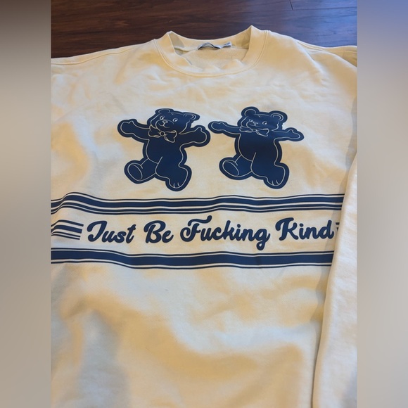 REVOLVE Just Be Fuc*ing Kind Sweatshirt in Cream The Mayfair Group - Picture 4 of 5